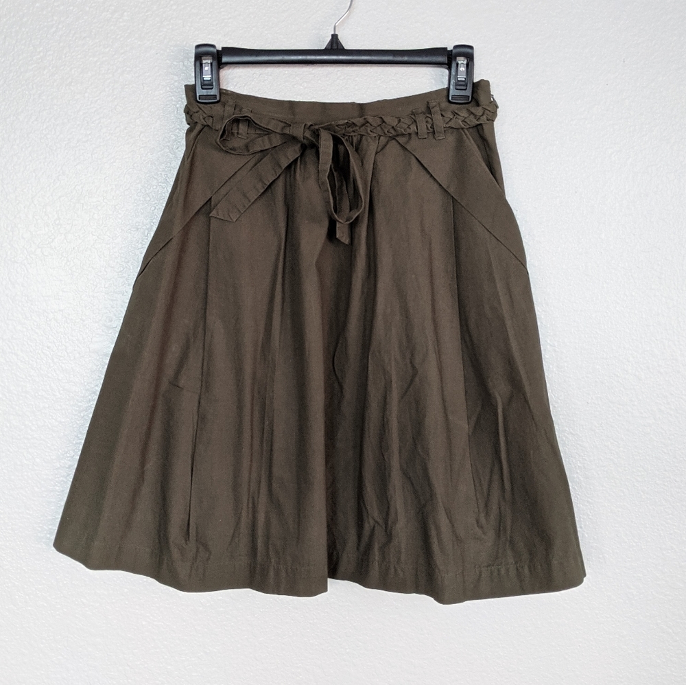 Anthropologie Odille green aline skirt